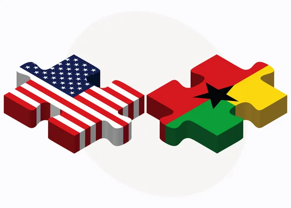 ABD ve Gine Bissau bayrakları bulmaca — Stok Vektör