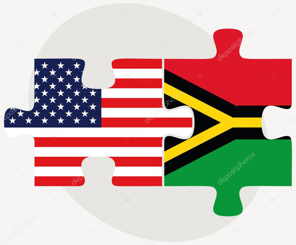 USA and Vanuatu Flags in puzzle 