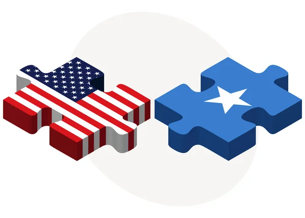 संयुक्त राज्य अमेरिका और सोमाली झंडे पहेली में — स्टॉक वेक्टर