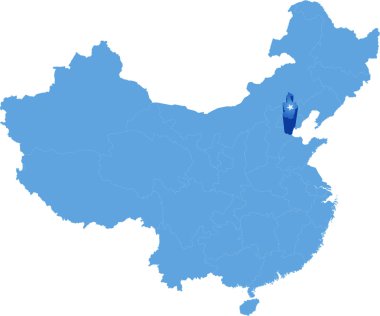 Map of People's Republic of China - Tianjin Municipality clipart