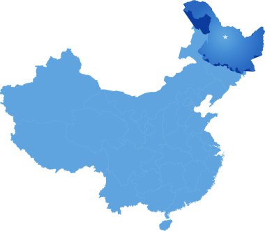 Map of People's Republic of China - Heilongjiang province clipart