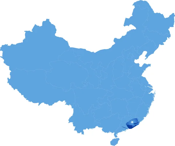 Kaart van de Volksrepubliek China - Hong Kong — Stockvector