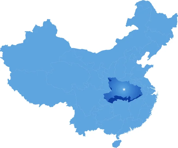 Mapa de República Popular China - Hubei provincia — Vector de stock
