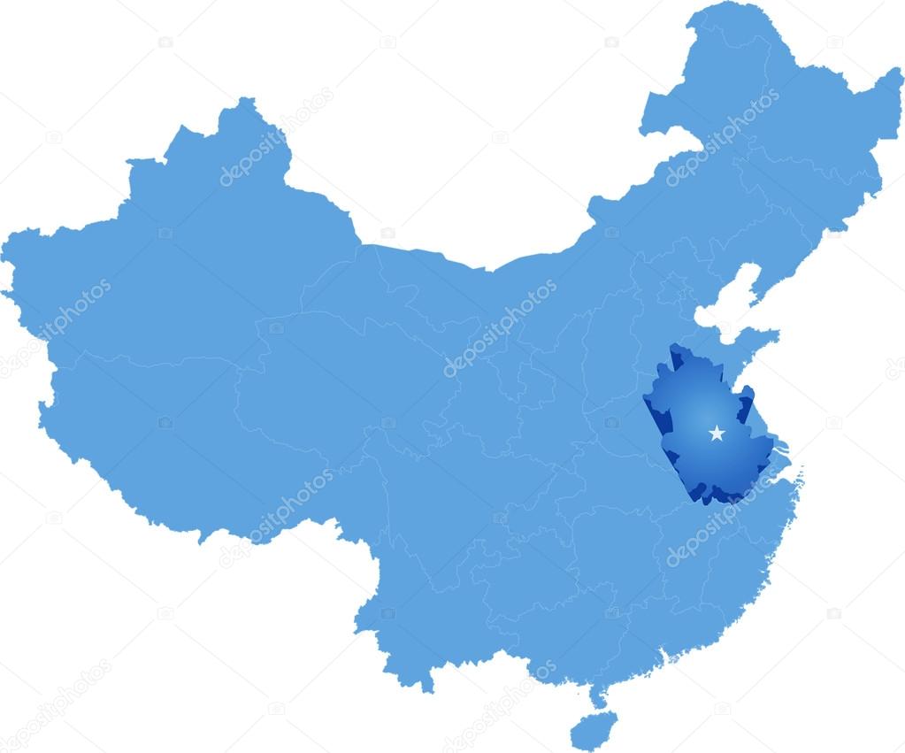 Map of People's Republic of China - Anhui province