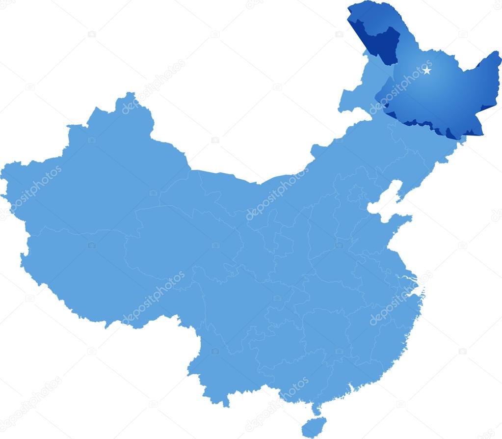 Map of People's Republic of China - Heilongjiang province