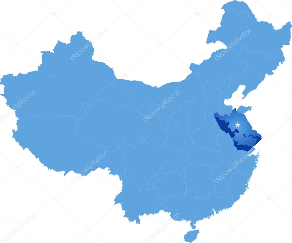 Map of People's Republic of China - Jiangsu province
