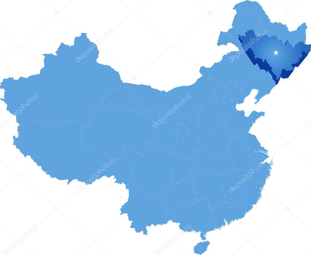 Map of People's Republic of China - Jilin province