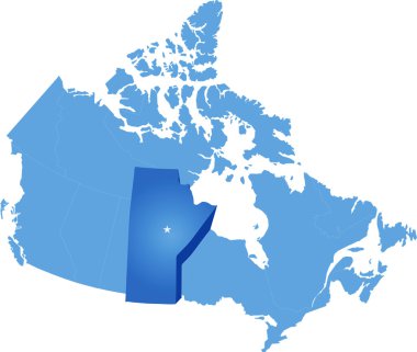 Kanada - Manitoba il Haritası