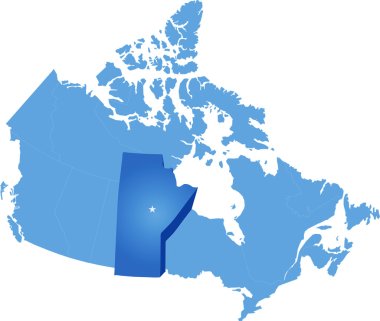 Map of Canada - Manitoba province clipart