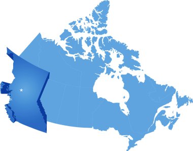 Kanada - British Columbia eyaletinde Haritası