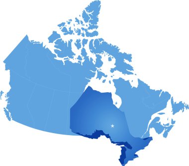 Map of Canada - Ontario province clipart