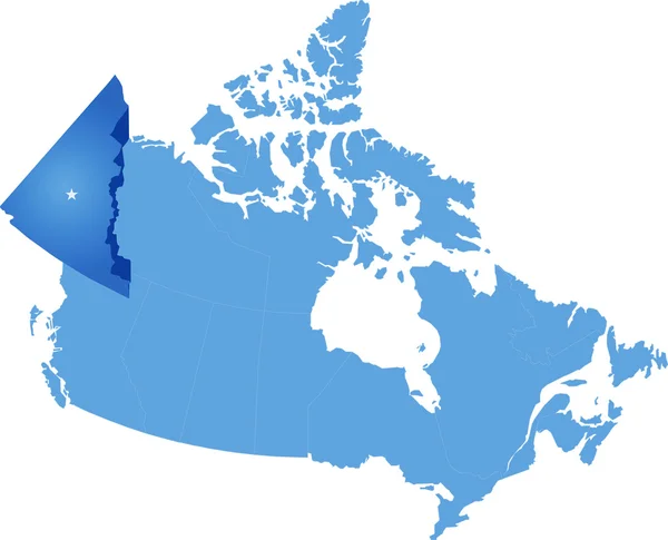 Mapa de Canadá - Territorio del Yukón — Archivo Imágenes Vectoriales