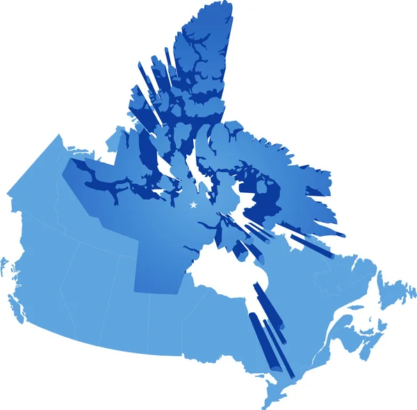 Mapa de Canadá - Territorio de Nunavut — Vector de stock