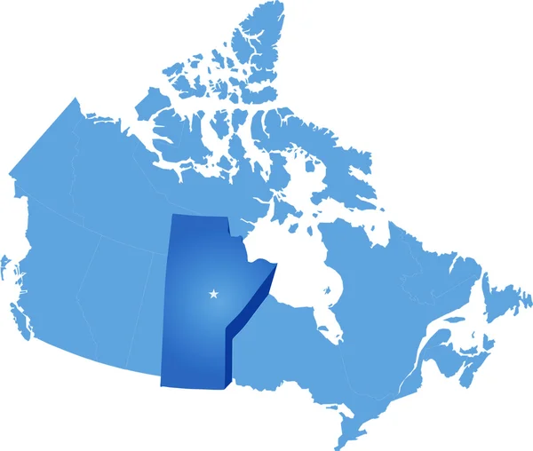 Carte du Canada - Province du Manitoba — Image vectorielle