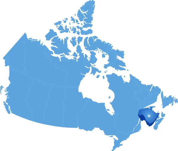 Mappa del Canada - Provincia di New Brunswick — Vettoriale Stock