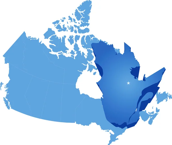 캐나다-퀘벡 주의 지도 — 스톡 벡터