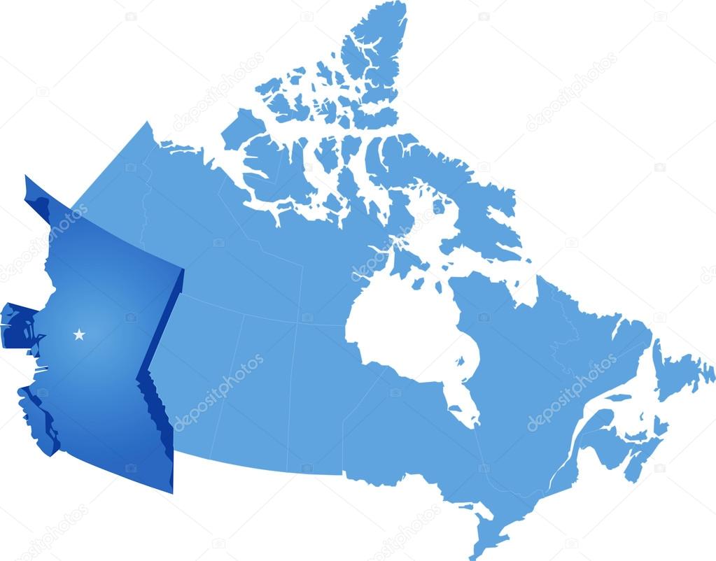 Map of Canada - British Columbia province