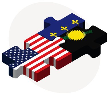 ABD ve bulmaca Bayraklarda Guadeloupe