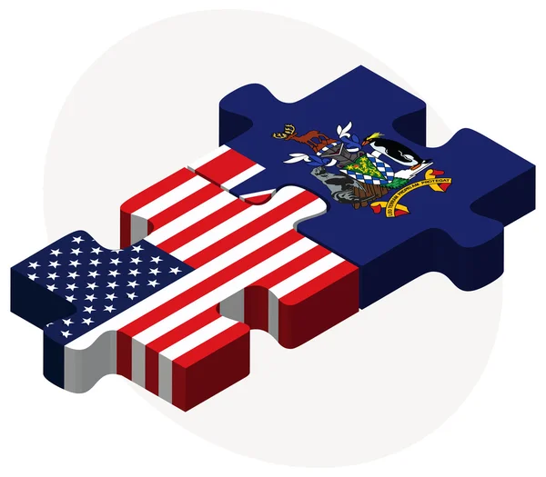 Stati Uniti e Georgia del Sud e Isole Sandwich Meridionali Bandiere in PU — Vettoriale Stock