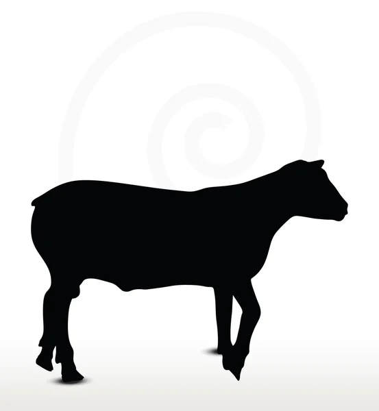 Sylwetka owiec z chodzeniem poza — Wektor stockowy