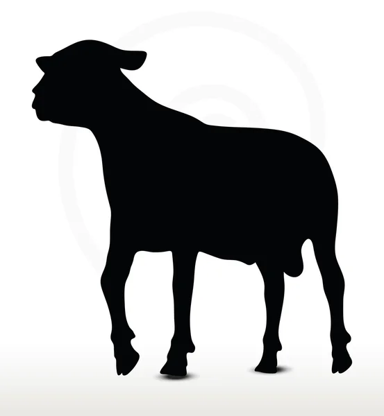 Sheep silhouette with walking pose — Stock Vector