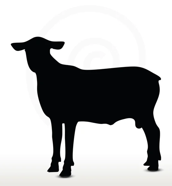 Silhouette de mouton avec pose — Image vectorielle