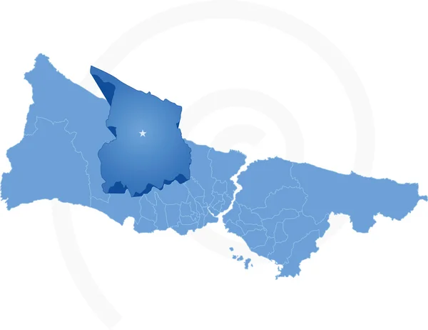 Mappa di Istanbul con ogni distretto amministrativo dove Arnavutk — Vettoriale Stock