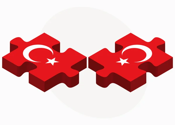 Turcja i flagi Turcji w puzzle — Wektor stockowy