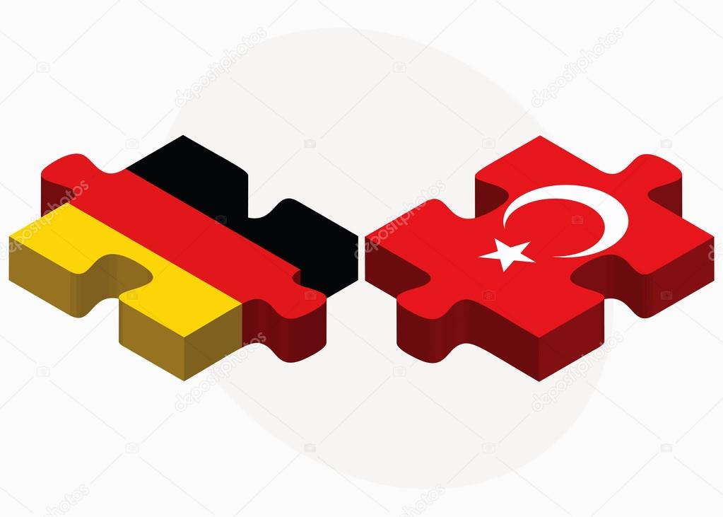 Germany and Turkey Flags in puzzle 