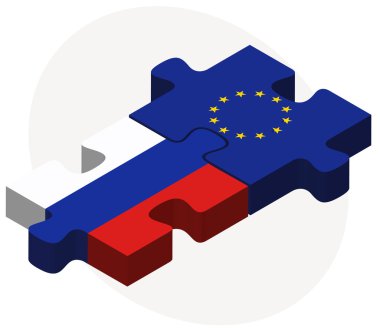 Rusya Federasyonu ve Avrupa Birliği bayrakları bulmaca