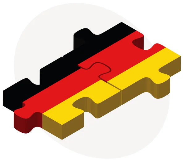 Duitsland en Duitsland vlaggen in puzzel geïsoleerd — Stockvector