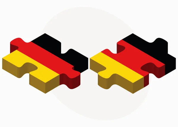 Duitsland en Duitsland vlaggen in puzzel geïsoleerd — Stockvector