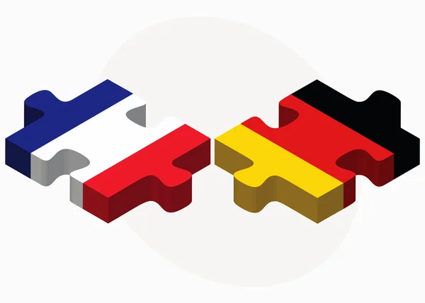 Banderas de Francia y Alemania en puzzle — Archivo Imágenes Vectoriales