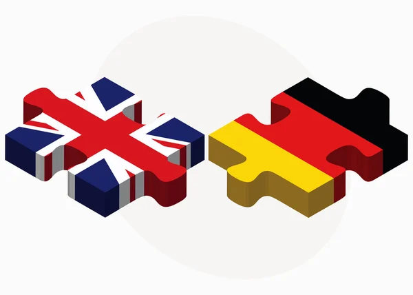 Regno Unito e Germania Bandiere nel puzzle — Vettoriale Stock