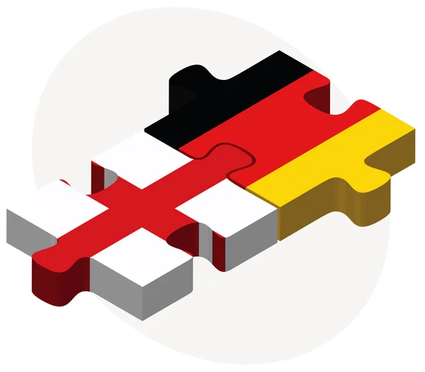 Angleterre et Allemagne Drapeaux en puzzle — Image vectorielle
