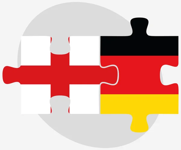 England and Germany Flags in puzzle — Stock Vector