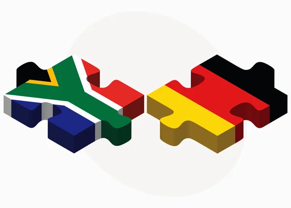 South Africa and Germany Flags in puzzle — Stock Vector