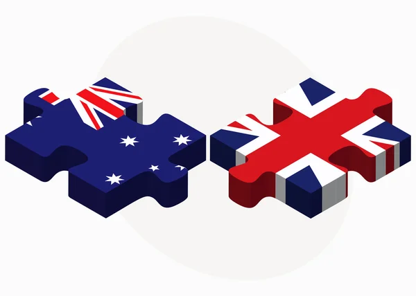 オーストラリアとイギリスのパズルでフラグ — ストックベクタ