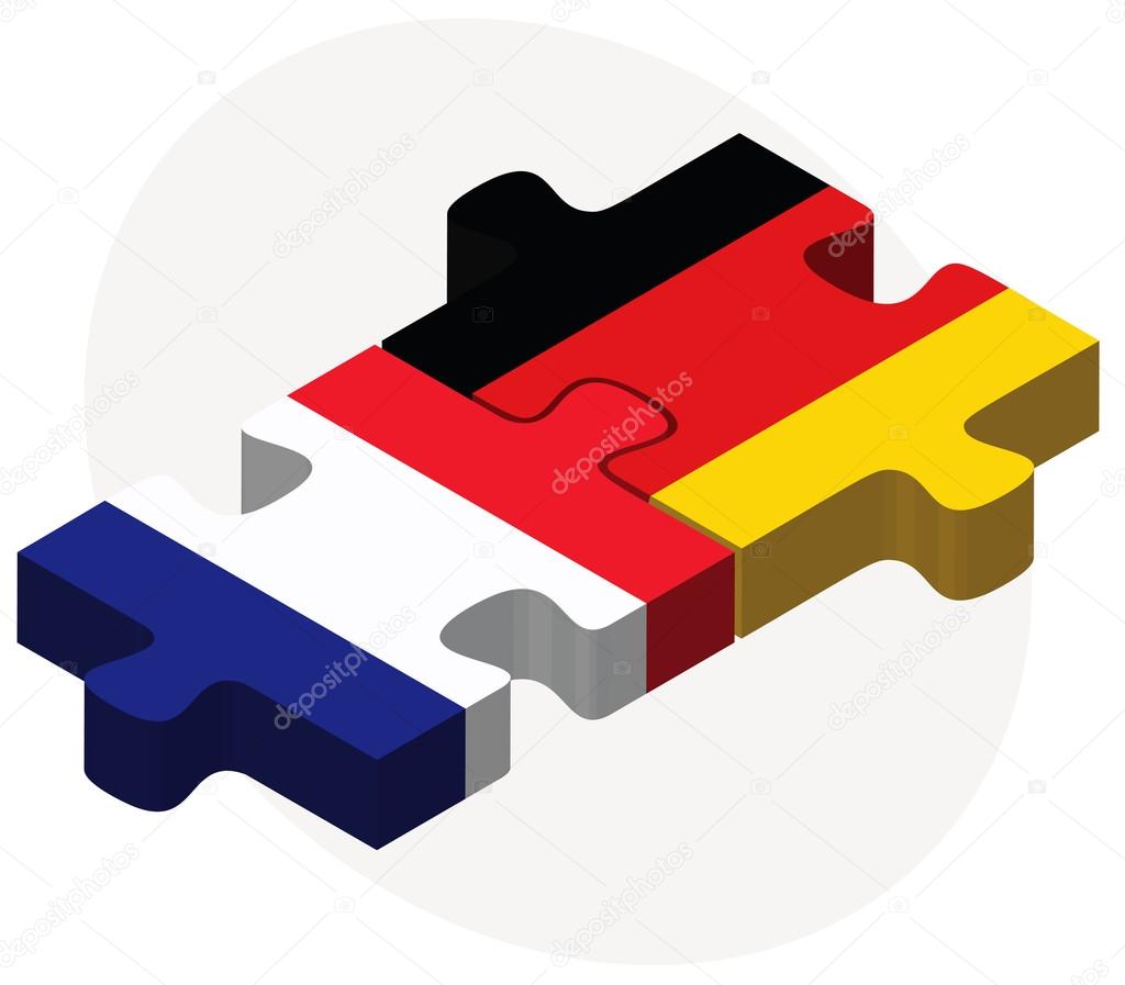 France and Germany Flags in puzzle