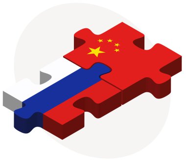 Rusya Federasyonu ve Çin bayrakları bulmaca 