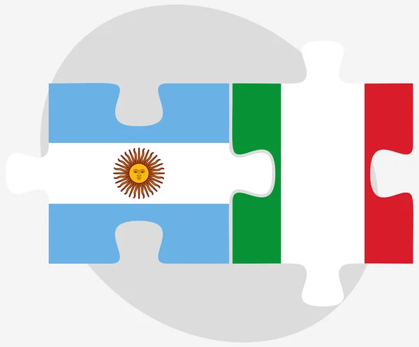 아르헨티나와 이탈리아 국기 퍼즐 로열티 프리 스톡 벡터