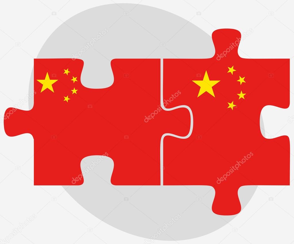 China and China Flags in puzzle