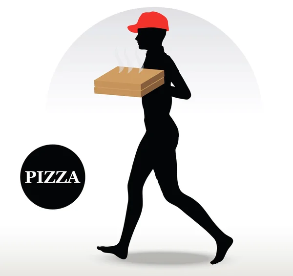 Pessoa de entrega de pizza —  Vetores de Stock