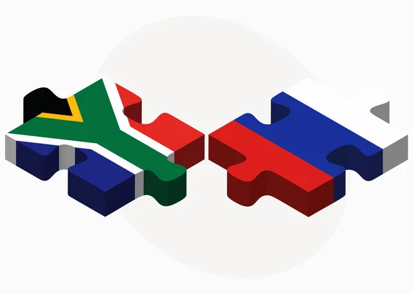 L'Afrique du Sud et la Fédération de Russie en puzzle — Image vectorielle