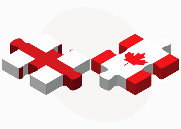 Αγγλία και τον Καναδά σημαίες σε παζλ — Διανυσματικό Αρχείο