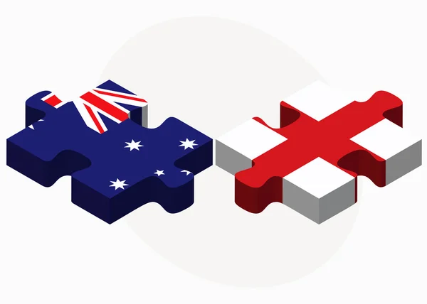 オーストラリアとパズルはイングランドのフラグ — ストックベクタ