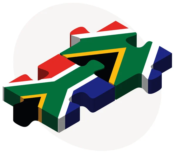 南アフリカ共和国および南アフリカ パズルのフラグ — ストックベクタ
