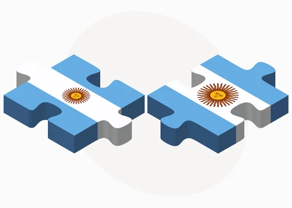 Banderas de Argentina y Argentina en puzzle — Vector de stock