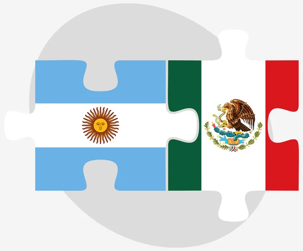 Аргентина та Мексиці прапори в головоломки Стокова Ілюстрація