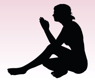 El hareketi dua ile kadın siluet